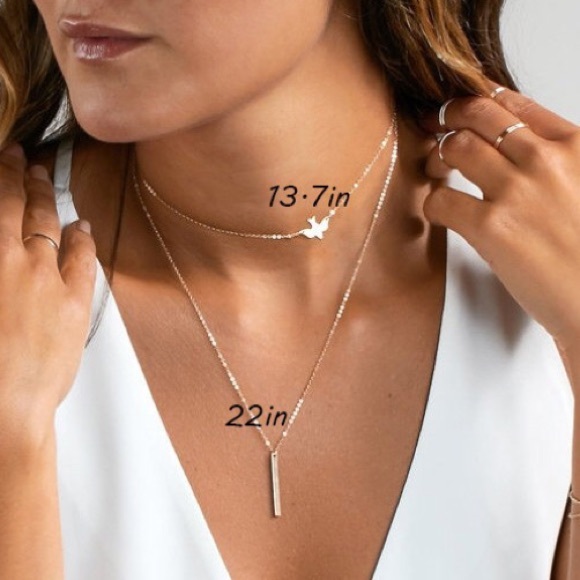 Layered Delicate Gold Dove Necklace - Picture 6 of 6